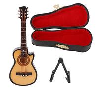 DANAIXZ Mini modèle de Guitare électrique fabriqué à la Main en Tilleul, Ornement de Guitare Miniature en métal avec Support, Cadeau pour Musiciens, décoration de Bureau, pièce d'e (Guitare pan coupé