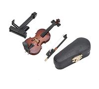DANAIXZ Mini modèle de Violon, Instrument de Musique Miniature fabriqué à la Main, décoration de Collection avec présentoir, Cadeau pour Les Amateurs de Musique, Accessoire de mais
