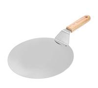 DANAIXZ Pelle à pizza professionnelle en acier inoxydable, pelle à pizza ronde, spatule, outil de cuisson robuste pour boulanger à domicile, pâtissier, manche en bois en acier inox