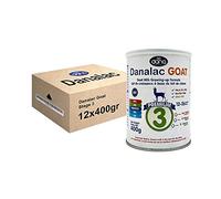 Danalac Lait bébé avancé Lait de Croissance à base de lait de Chèvre 3ème âge Lait en poudre pour jeunes enfants et nourrissons et bébés âge 12 à 36 mois - Formule EU-2020 (400 g - Lot de 12)