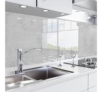 danario Crédence Adhésive pour Cuisine - Aspect Verre | Protège Mur Cuisine | Mural décoratif Autocollant | 0,8 mm | Béton - 60cm x 220cm