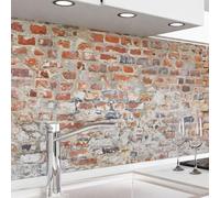 danario Crédence Adhésive pour Cuisine I Panneau mural décoratif autocollant | Protège mur cuisine | Décoration aspect mat | 0,40 mm | Vieux mur - 60 cm x 280 cm