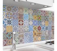 danario Crédence Adhésive pour Cuisine I Panneau mural décoratif autocollant | Protège mur cuisine | Décoration aspect mat | 0,40 mm | Carreaux colorés - 60 cm x 280 cm