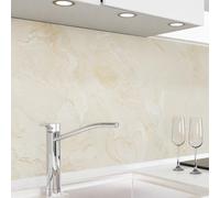danario Crédence Adhésive pour Cuisine I Panneau mural décoratif autocollant | Protège mur cuisine | Décoration aspect mat | 0,40 mm | Beige marbré - 80 cm x 400 cm