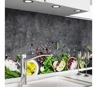 danario Crédence Adhésive pour Cuisine - Panneau Mural décoratif Autocollant | Protège Mur Cuisine | Décoration Aspect Mat | 0,40 mm - Planche d’Épices - 60cm x 80cm