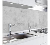 danario Crédence Adhésive pour Cuisine - Panneau Mural décoratif Autocollant | Protège Mur Cuisine | Décoration Aspect Mat | 0,37 mm - Béton - 60cm x 80cm