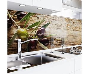 danario Crédence Adhésive pour Cuisine - Panneau Mural décoratif Autocollant | Protège Mur Cuisine | Décoration Aspect Mat | 0,40 mm - Olives - 60cm x 220cm