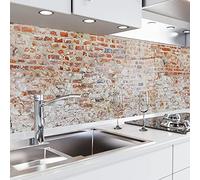 danario Crédence Adhésive pour Cuisine | Protège Mur Cuisine | Mural Décoratif Autocollant | 0,37 mm | Opaco | Vieux mur - Échantillon