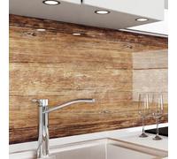 danario Crédence de cuisine autocollante - Aspect verre - Protection anti-éclaboussures de cuisine - Film PET renforcé - 0,8 mm - Noyer - Motif de matériau A5