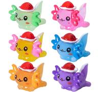 Danbghyuo 6pcs Mini Noël Animaux Résine,Mini Noël Figurines De Dragon Hexagonales en Résine,Figurines Miniatures Mignonnes, pour Maisons de Poupée Micro Paysage, Jardin, Aquarium