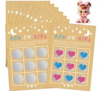 Danbghyuo Cartes Gender Reveal à gratter pour Une Annonce Originale du Sexe de bébé - Gender Reveal Party - Moment de surprise - Fille ou garçon - (Pack 10 cartes Fille)