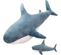 Danbghyuo Peluche de Requin Simulation Réaliste 45cm, lebensecht Gestaltetes Plüschtier zum Knuddeln und Liebhaben, Handwäsche möglich, Collection de Cadeaux, Bleu