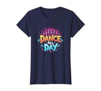 Dance All Day : Affiche de fête vibrante pour Les Amateurs de Musique T-Shirt, Femme, Bleu Marine, XS