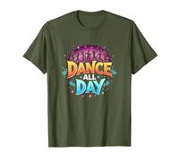 Dance All Day : Affiche de fête vibrante pour Les Amateurs de Musique T-Shirt, Homme, Olive, M