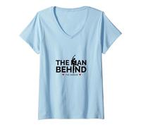 Dance Dads : l'homme Qui se Cache derrière Le Danseur T-Shirt avec Col en V, Femme, Bleu Céleste, XXL