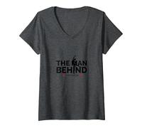 Dance Dads : l'homme Qui se Cache derrière Le Danseur T-Shirt avec Col en V, Femme, Chiné Foncé, S