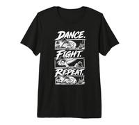 Dance Fight Repeat drôle de Combattant de Capoeira Roda T-Shirt Haut de Gamme