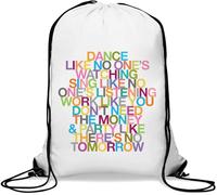 Dance Like No One's Watching Sac de gym coloré avec cordon de serrage Blanc