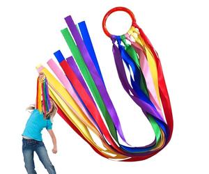 Dance Ribbons - Rainbow Twirling Streamers with Wrist Stick, Gymnastics Ballet Prop, Colorful Performance Ribbon Toy | Kids Dance Stage Show Competition Festival Party Outdoor Celebration Training