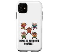 Dance to Your Own Hoofbeat Scottish Highland Farmer Cowgirl Coque pour iPhone 11