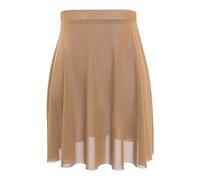 DanceDaily Jupe de Danse de Ballet pour Adulte - en Maille Souple - Taille élastique - pour Femme, Marron, Taille L