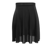 DanceDaily Jupe de Danse de Ballet pour Adulte - en Maille Souple - Taille élastique - pour Femme, Noir, Taille M