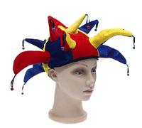 dancepandas Bonnet De Bouffon Multicolore Chapeau De Bouffon avec Clochettes Chapeau De Clown pour Accessoires De Costume Halloween Noël Mardi Gras Party