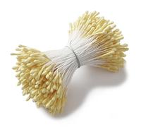 dancepandas Étamine de Fleur, 400 Pcs Double Têtes Fleur Étamine Fleur Artificielle Pistil Cure-Pipes Jaunes Maison Artisanat pour la Fabrication de Fleurs DIY Artificielle