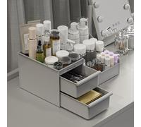 DancesCat Rangement Maquillage et 2 Tiroirs, Grande Capacité Organisateur Maquillage pour Dresser, Salle de bain, Boite a Maquillage, Rangement Salle de Bain, Rangement Skincare