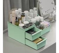 DancesCat Rangement Maquillage et 2 Tiroirs, Grande Capacité Organisateur Maquillage pour Dresser, Salle de bain, Boite a Maquillage, Rangement Salle de Bain, Rangement Skincare