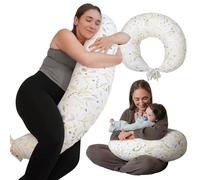 DancesCat Refroidissement Coussin de Grossesse Dormir,Coussin Allaitement,Coussin Dallaitement et de Grossesse avec 100% Coton Housse Lavable,Coussin Allaitement Bebe,Multi-Usages pour Dormir,Allaiter