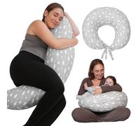 DancesCat Refroidissement Coussin de Grossesse Dormir,Coussin Allaitement,Coussin Dallaitement et de Grossesse avec 100% Coton Housse Lavable,Coussin Allaitement Bebe,Multi-Usages pour Dormir,Allaiter
