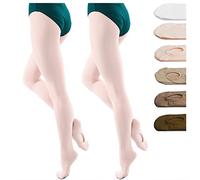 DANCEYOU 2 Paires Collant Danse Classique Femme Opaque avec Convertible pour Fille Enfants et Adultes Rose S