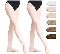 DANCEYOU 2 Paires Collant Danse Classique Femme Opaque avec Pieds pour Fille Enfants et Adultes Rose S