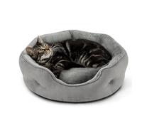Danchen Canapé-lit lavable pour chien et chat de taille moyenne et grande avec côtés et fond antidérapant (gris, 50 x 48 x 16 cm)