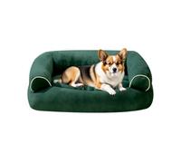 Danchen Grand canapé-lit orthopédique lavable pour chien et chat avec coussin amovible et fond antidérapant, moelleux, respirant et apaisant, vert, 105 x 65 x 24 cm