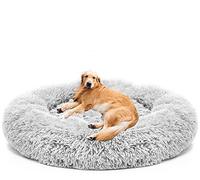 DanChen Lit Apaisant pour Chien XXL,Panier Rond Chien Extra Doux,Lavable,Moelleux Coussin pour Chien Orthopédique, Donut Canapé Chien,Antidérapant,Confortable,pour Chiens Moyens et Grands