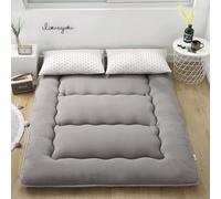 Danchen Matelas de sol japonais, tatami épais, matelas futon doux et respirant, pliable, enroulable, coussin de dortoir, lit étudiant (100 x 200 cm, gris)