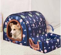 Danchen Niche extra large 2 en 1 pour grand chien et chat - Lit igloo apaisant portable et apaisant - Coussin orthopédique anti-anxiété - Tente douce pour chiens de taille moyenne et grande - 57 x 44