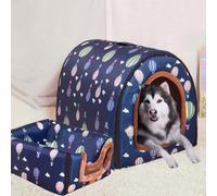 Danchen Niche pour chien 2 en 1 de très grande taille avec coussin amovible, niche apaisante pour soulager l'anxiété, niche chaude d'hiver pour chien, lavable et pliable (taille M pour animaux de