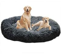 DanChen XXL Très Grands Lit Moelleux Rond pour Chien,Panier Chien Orthopedique Lavable,Tissu Peluche Puppy Love Coussin Chien apaisant Confortable lit Coussin pour Animaux de Compagnie