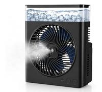 Dancial Ventilateur brumisateur portable, 8000 mAh, batterie rechargeable de 20,3 cm, avec pulvérisateur de refroidissement de réservoir d'eau de 600 ml, parfait à 3 vitesses, pour la maison, le