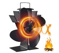 Dancial Ventilateur Poele à Bois Alimenté à la Chaleur - 4 Pales Silencieux pour Cheminée, Tuyau, Poêle à Granulés, Gaz, Bûche, Pellet