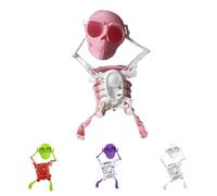 Dancing and Swinging 3D Skull Toy, Funny Stress Relief Clockwork Figure, Desk Decoration and Stress Relief, Desk Decoration Gift for Kids and Adults (Pink)