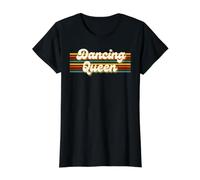Dancing Disco Queen, Ambiance de Danse rétro Vintage des années 70 et 80 T-Shirt Graphique avec Valeur, Femme, Noir, M