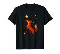 Dancing Fox Under Stars Scène de Nuit ludique dans la forêt T-Shirt