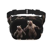 Dancing Grizzly Bear Sac banane multifonction imprimé unisexe tendance sac de rangement de voyage sport