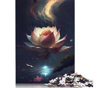 Dancing Lotus Flower Oasis Puzzles 1000 Pieces Cadeau Unique Jeu Éducatif Défi Jouet À De Qualité Supérieure Peinture Art pour Adultes Et Enfants 1000pcs (38x26cm)