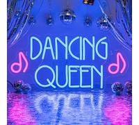 Dancing Queen Enseigne Néon Dancing Neon LED Dance Neon Mural Dancing Queen Lettre Lumineuse pour Fete Bar Club De Danse Salle De Danse Cadeau pour Fille Enfant Amateur