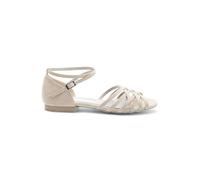 Dancing Queens - Chaussures de danse Joy en microfibre - Talon de 1 cm - Semelle plate et extérieure, beige, 35 EU